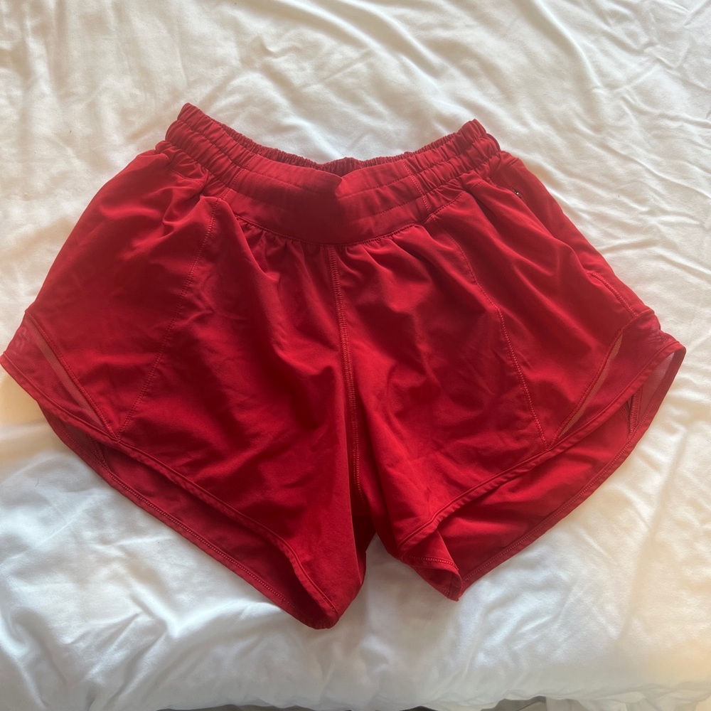 Lululemon Red Hotty Hot 2.5 shorts Size 4